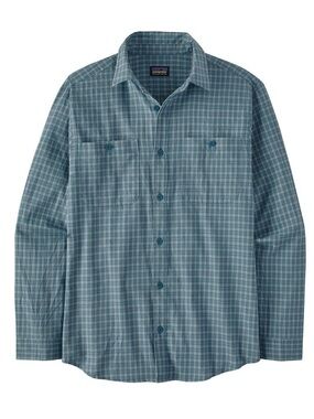 PATAGONIA Men’s Organic Cotton Long Sleeve Button Down Shirt Plaid Blue Sz Small